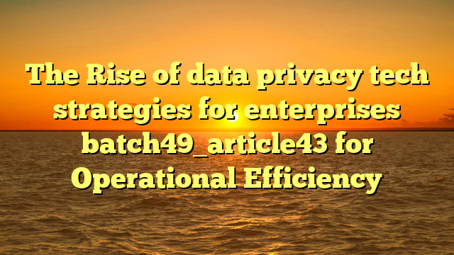 The Rise of data privacy tech strategies for enterprises batch49_article43 for Operational Efficiency